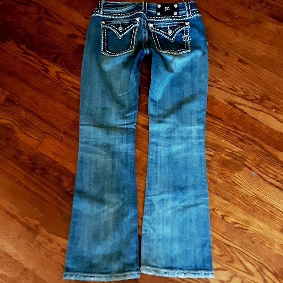 Miss Me Jeans Easy Boot Cut Flap Pocket Size 26 - Picture 4 of 12